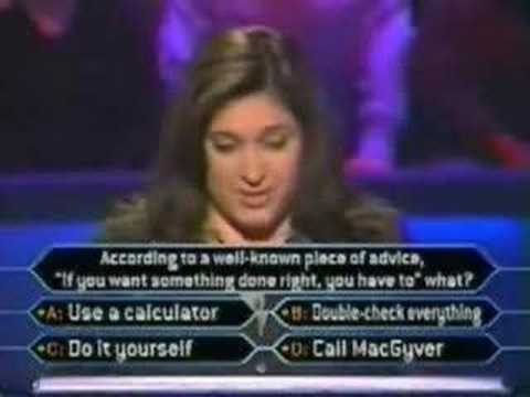 Who Wants To Be A Millionaire Stupid Woman